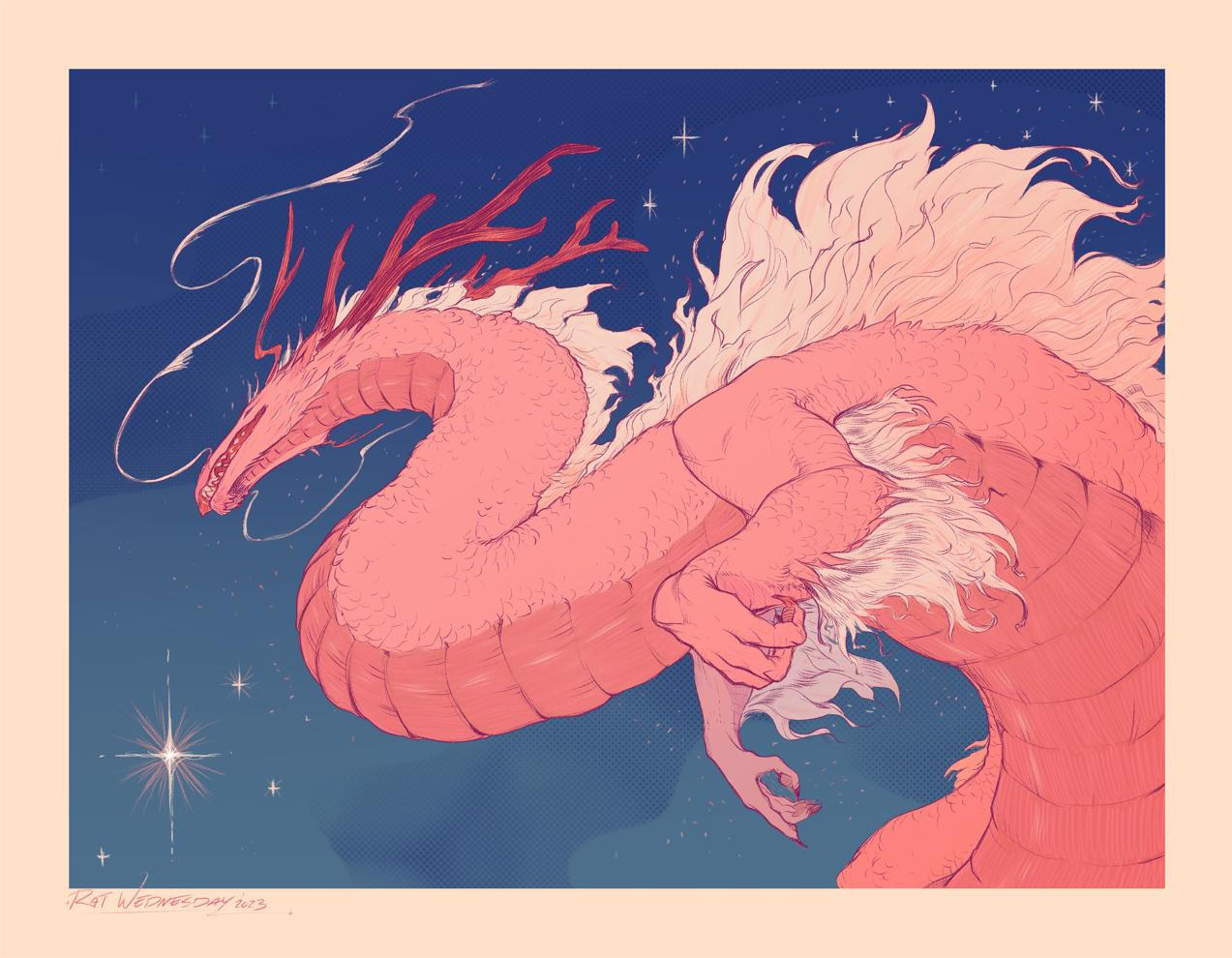 Pink Dragon - digital print, 2023