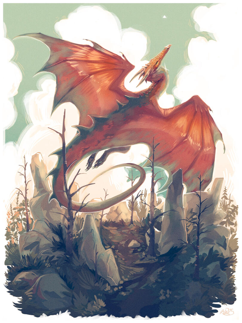 Copperwyrm - Digital print, 2025