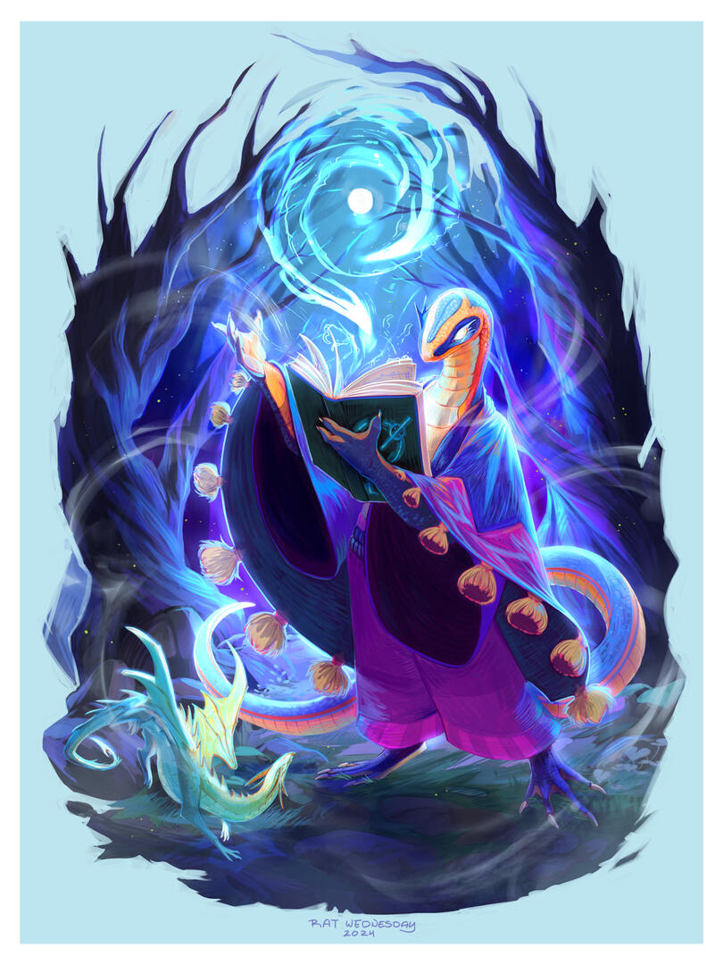 The Runecaster - digital print, 2024