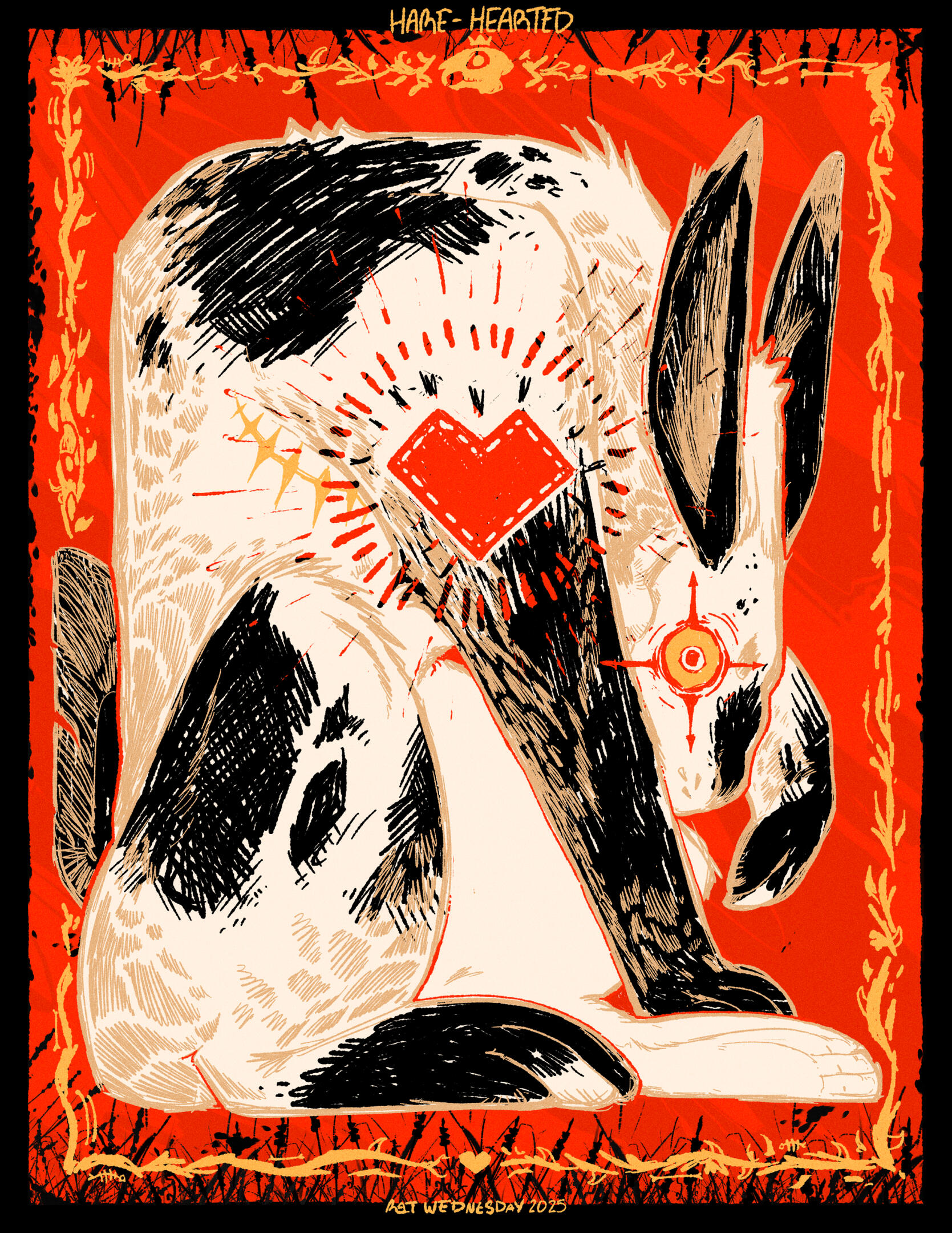 Hare-Hearted - digital print, 2025