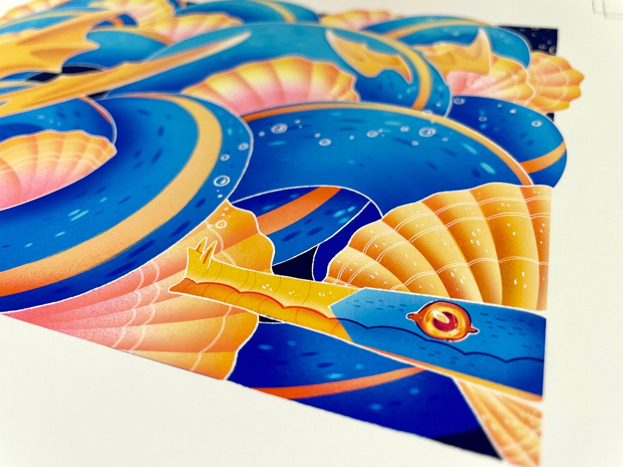 Ribbon Dragon, digital print