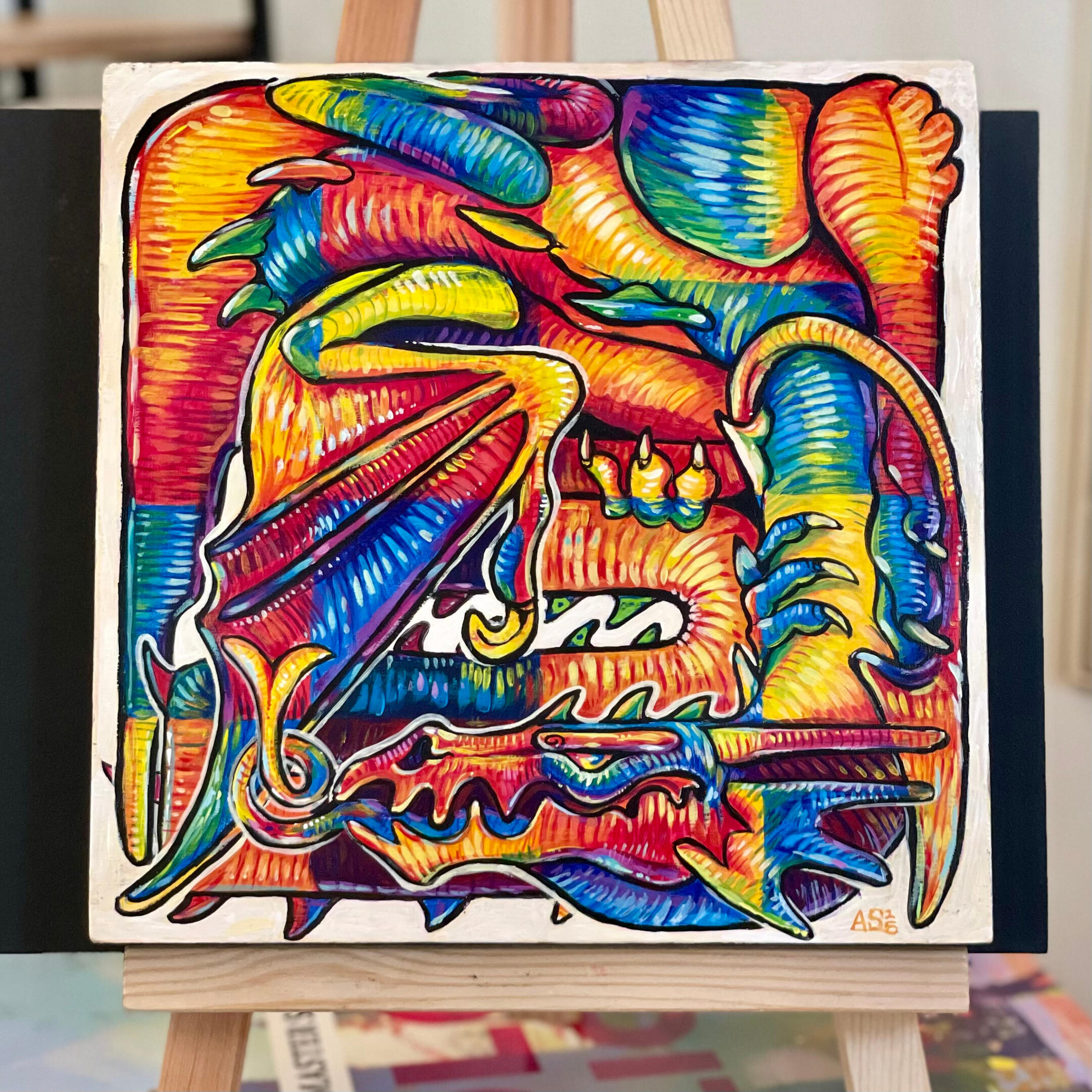 "Gummy Wyrm" acrylic painting "Gummy Wyrm" painting